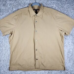 Banana Republic Button Down Shirt Mens XL Khaki Stretch Short Sleeve EUC